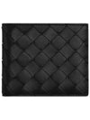 Intrecciato Leather Half Wallet Black - BOTTEGA VENETA - BALAAN 2