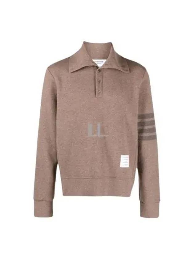 4-Bar Funnel Neck Pullover Knit Top Brown - THOM BROWNE - BALAAN 2