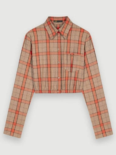 Women's Check Crop Shirt mfpcm00357 - MAJE - BALAAN 1