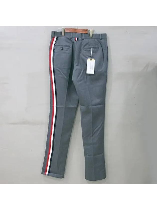 MTU187E Gray wool side stripe detail men s trouser pants - THOM BROWNE - BALAAN 3