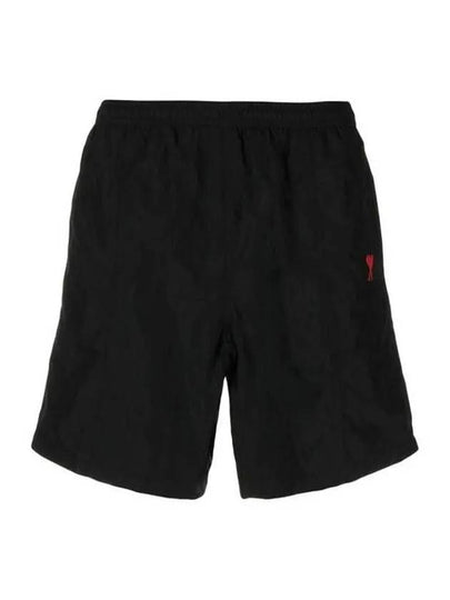 Heart Logo Swim Shorts Black - AMI - BALAAN 2