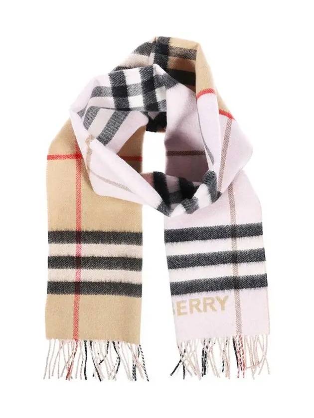 Contrast Check Cashmere Muffler - BURBERRY - BALAAN 3