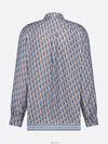 Oblique Silk Twill Long Sleeve Shirt Blue - DIOR - BALAAN 6