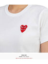 Women's Small Double Heart Wappen Short Sleeve T-Shirt P1 T287 2 White - COMME DES GARCONS PLAY - BALAAN 7