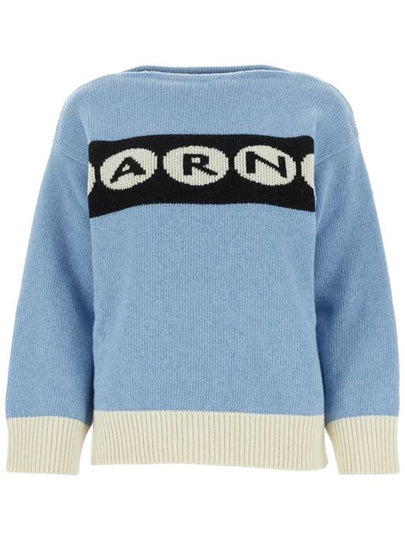 Logo Wool Knit Top Blue - MARNI - BALAAN 2