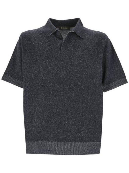 Wabi Polo Knit Top Navy - LORO PIANA - BALAAN 1