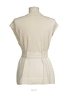 Cashmere sleeveless belted cardigan ivory 36 74344 - CHANEL - BALAAN 4