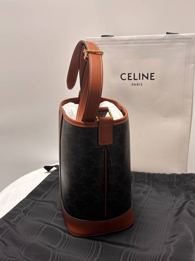 Triomphe Small Canvas Bucket Bag Tan - CELINE - BALAAN 7