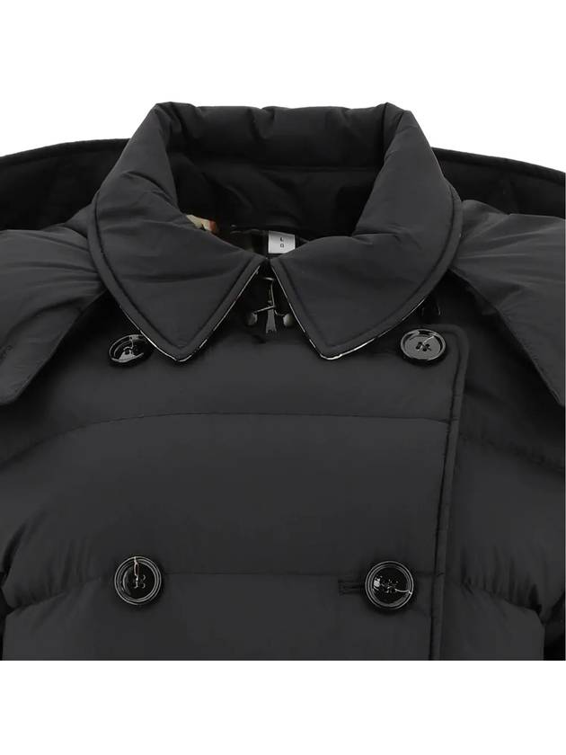 Women's Double Breasted Hooded Padded Black - BURBERRY - BALAAN 5