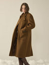 Oversized Out Pocket Felt Mac Coat Brown W - KINETO - BALAAN 1