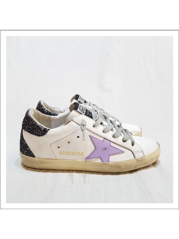 Superstar Glitter Low Top Sneakers Lavender White - GOLDEN GOOSE - BALAAN 2