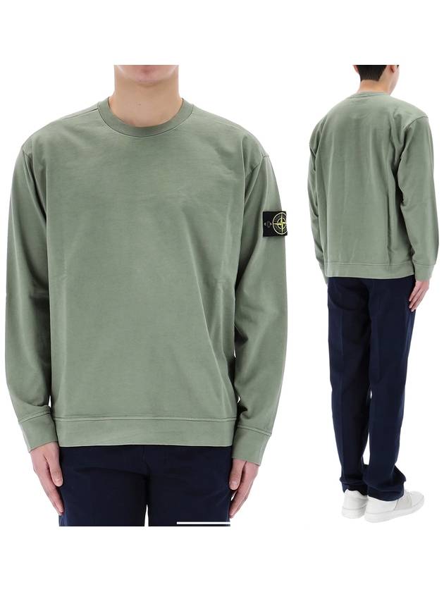 Wappen Patch Heavy Cotton Sweatshirt Sage Green - STONE ISLAND - BALAAN 2