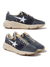 White Star Print Nylon Low Top Sneakers Dark Blue - GOLDEN GOOSE - BALAAN 2