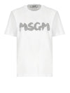 Glitter Brushed Logo Short Sleeve T-Shirt White - MSGM - BALAAN 2