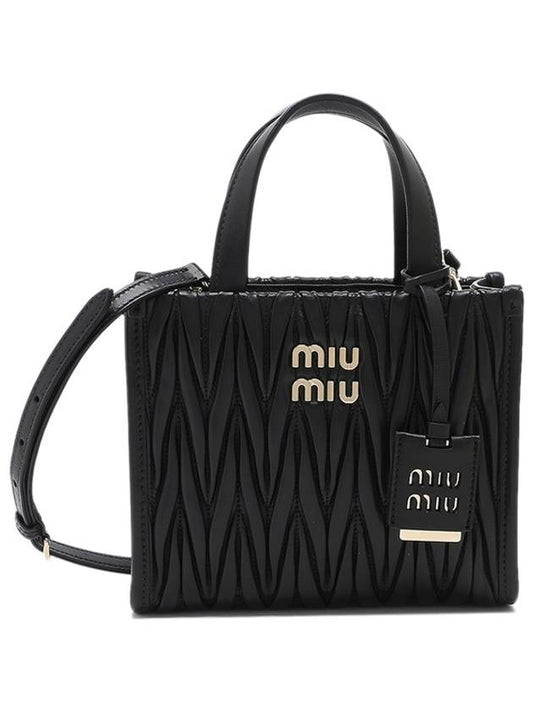 Matelasse Nappa Leather Tote Bag Black - MIU MIU - BALAAN 2