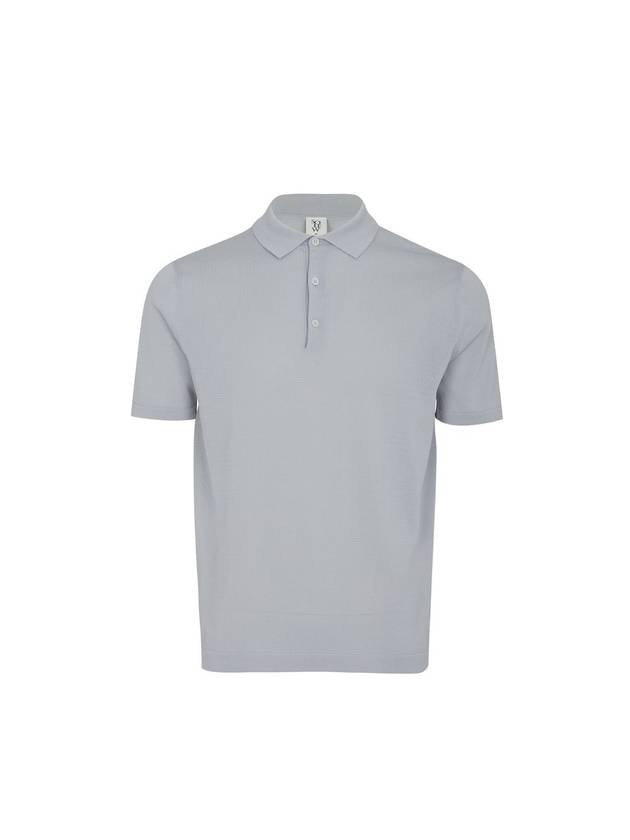 Men's Polo Short Sleeve Knit Top Light Grey - SOLEW - BALAAN 2