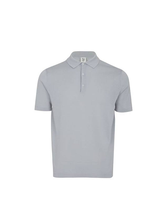 Men's Polo Short Sleeve Knit Top Light Grey - SOLEW - BALAAN 1