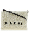 Logo Fur Clutch Bag White - MARNI - BALAAN 2