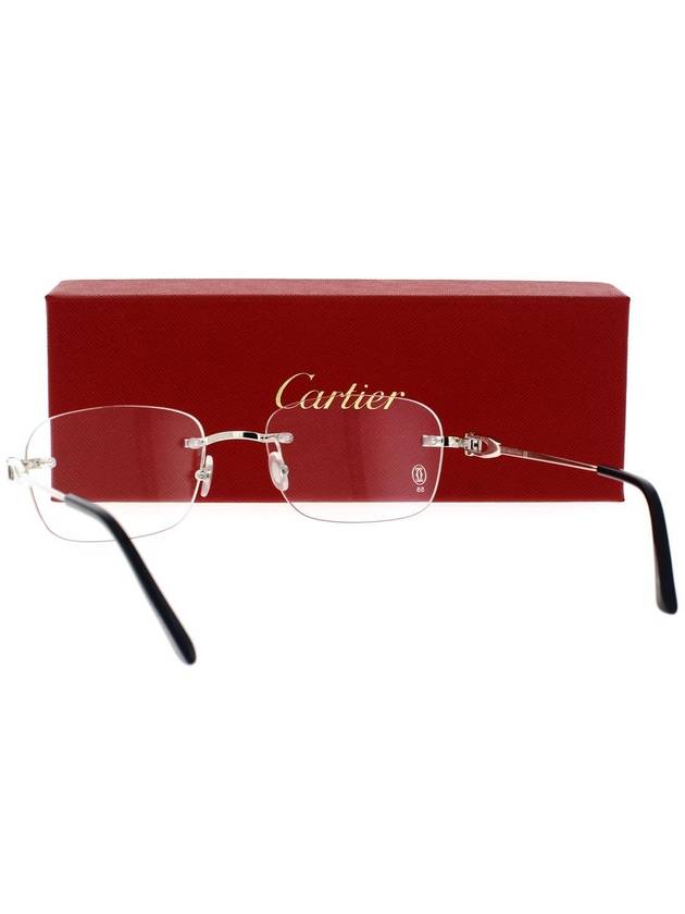 Eyewear C Deco Metal Glasses Silver - CARTIER - BALAAN 5