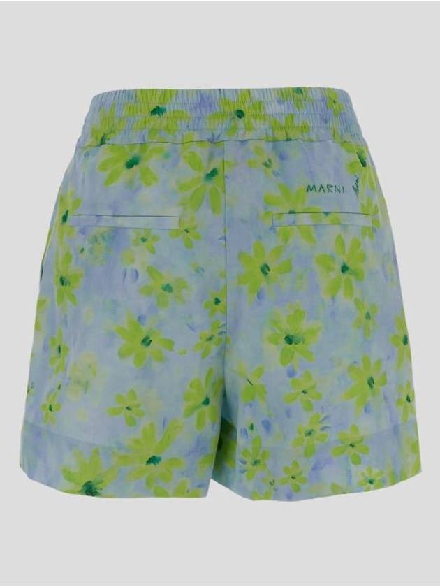 Floral Print Shorts Blue - MARNI - BALAAN 3