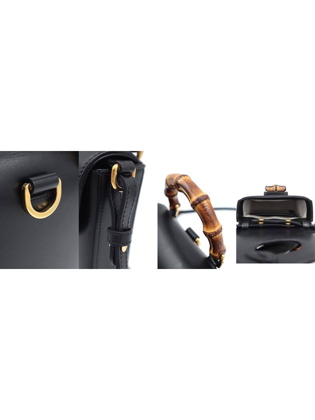 Women s Gucci 702106 Black Leather Bamboo Top Handle Mini 2WAY gt bag Gangbuk used luxury goods - GUCCI - BALAAN 8