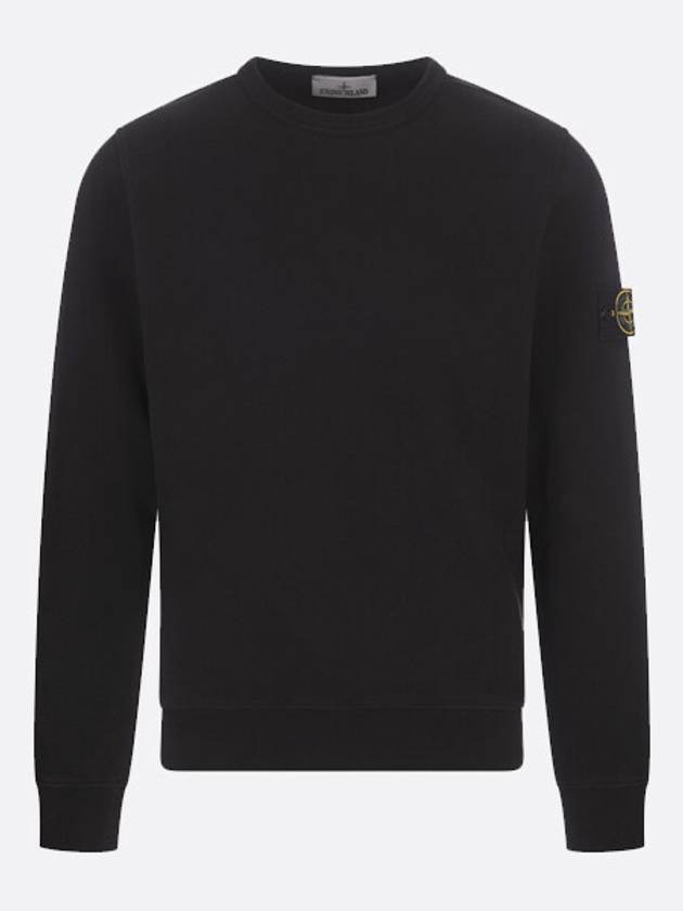 Wappen Patch Crew Neck Cotton Sweatshirt Black - STONE ISLAND - BALAAN 2