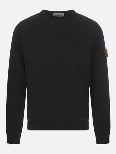 Wappen Patch Crew Neck Cotton Sweatshirt Black - STONE ISLAND - BALAAN 2