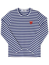 P1T164 2 PLAY Red Heart Waffen Stripe Men s Long Sleeve T Shirt - COMME DES GARCONS - BALAAN 4