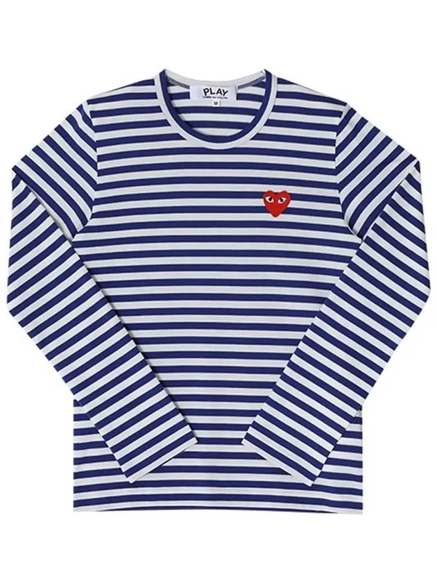 P1T164 2 PLAY Red Heart Waffen Stripe Men s Long Sleeve T Shirt - COMME DES GARCONS - BALAAN 4