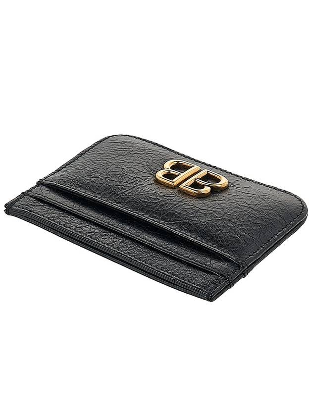 Embellished Logo Leather Card Wallet Black - BALENCIAGA - BALAAN 5