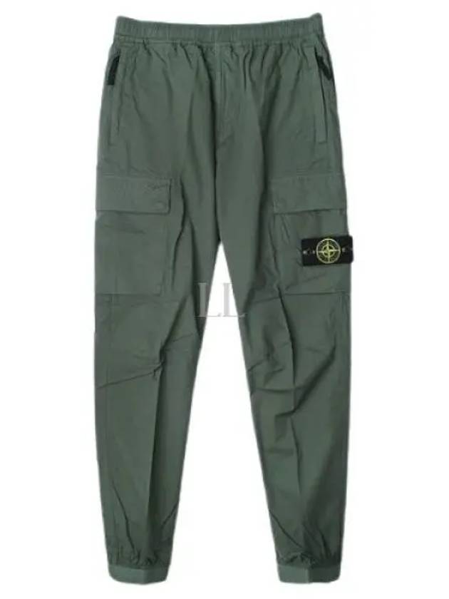 Stretch Cotton Tela Paracadute Cargo Straight Pants Dark Green - STONE ISLAND - BALAAN 2