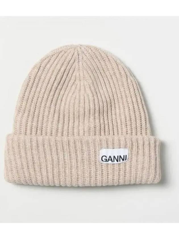 A4429 Logo Tab Beanie Hat 1007317 - GANNI - BALAAN 1