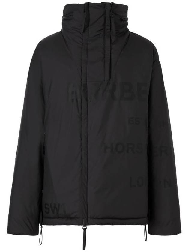 Men's Horseferry Logo Print Hooded Zip-Up Padding Black - BURBERRY - BALAAN 2