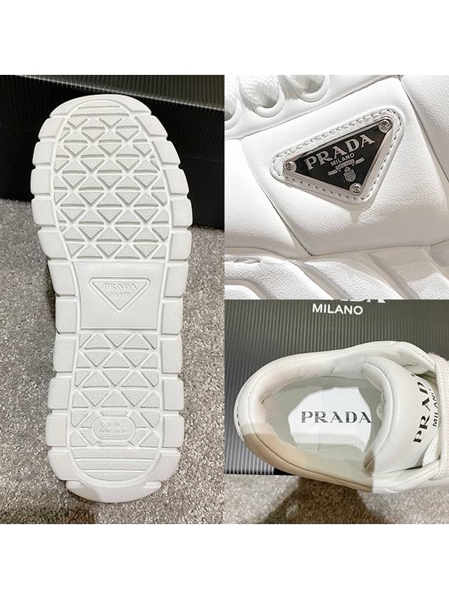 Padded Nappa Leather Low Top Sneakers White - PRADA - BALAAN 8