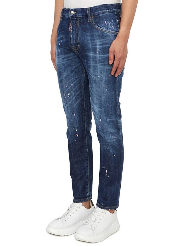 Pastel Spots Wash Skater Straight Jeans Blue - DSQUARED2 - BALAAN 3