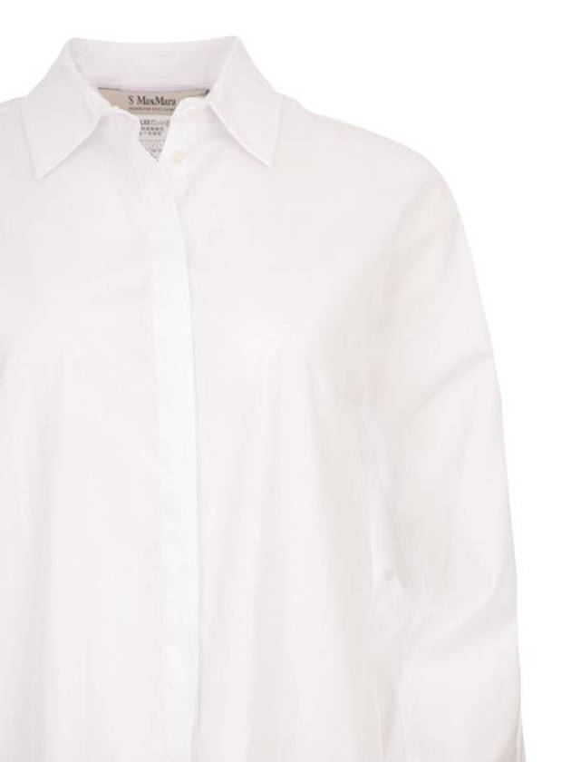 Delfina Crop Sleeve Cotton Shirt White - MAX MARA - BALAAN 3