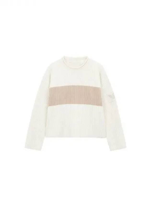 Women s Logo Patch Color Block Sweater Ivory 270261 - EMPORIO ARMANI - BALAAN 1