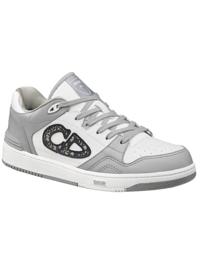 Oblique Detail Leather Low Top Sneakers White Grey - DIOR - BALAAN 3