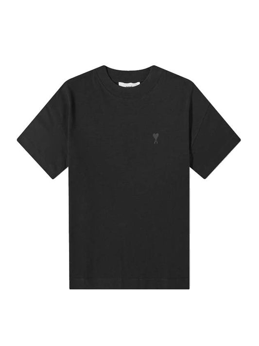 Logo Short Sleeve T-Shirt Black - AMI - BALAAN 1