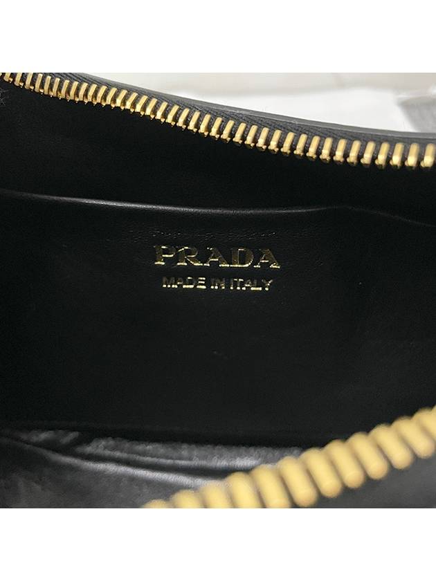 Arque Leather Shoulder Bag Black - PRADA - BALAAN 10