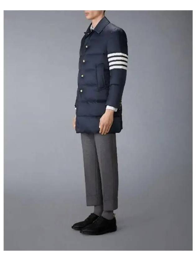 Men's 4 Bar Stripe Matte Finish Padding Navy - THOM BROWNE - BALAAN 5