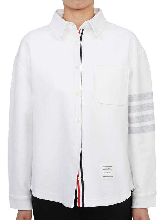 FJT247A 06772 100 Women s Overshirt Jacket - THOM BROWNE - BALAAN 3