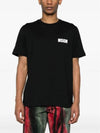 Logo Print Cotton Short Sleeve T-Shirt Black - MSGM - BALAAN 5