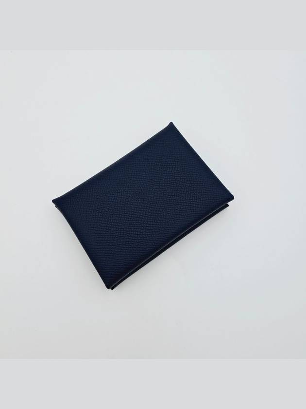 Calvi Duo Compact Card Wallet Navy - HERMES - BALAAN 5