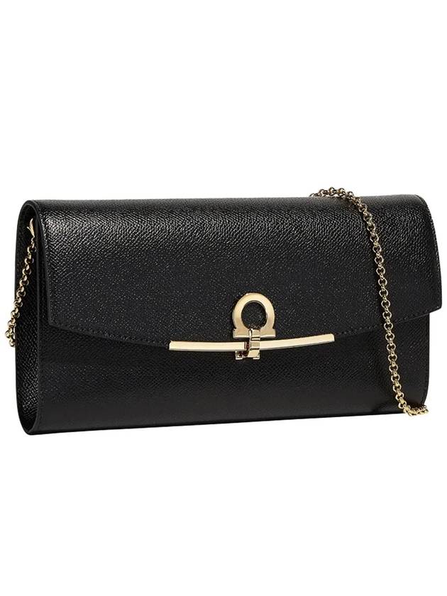 Gancini Metal Buckle Shoulder Bag Black - SALVATORE FERRAGAMO - BALAAN 4