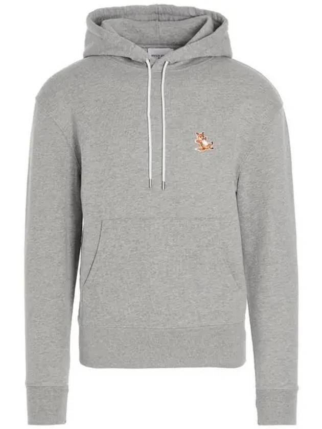 Chillax Fox Patch Classic Hoodie Grey Melange - MAISON KITSUNE - BALAAN 2