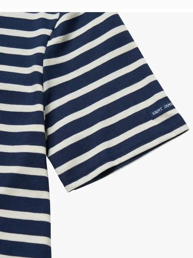 Levant Modern Striped Short Sleeve T-Shirt Navy Neige - SAINT JAMES - BALAAN 4