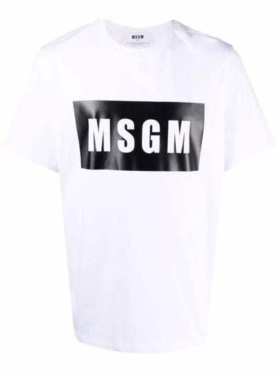 Box Logo Short Sleeve T-Shirt White - MSGM - BALAAN 2