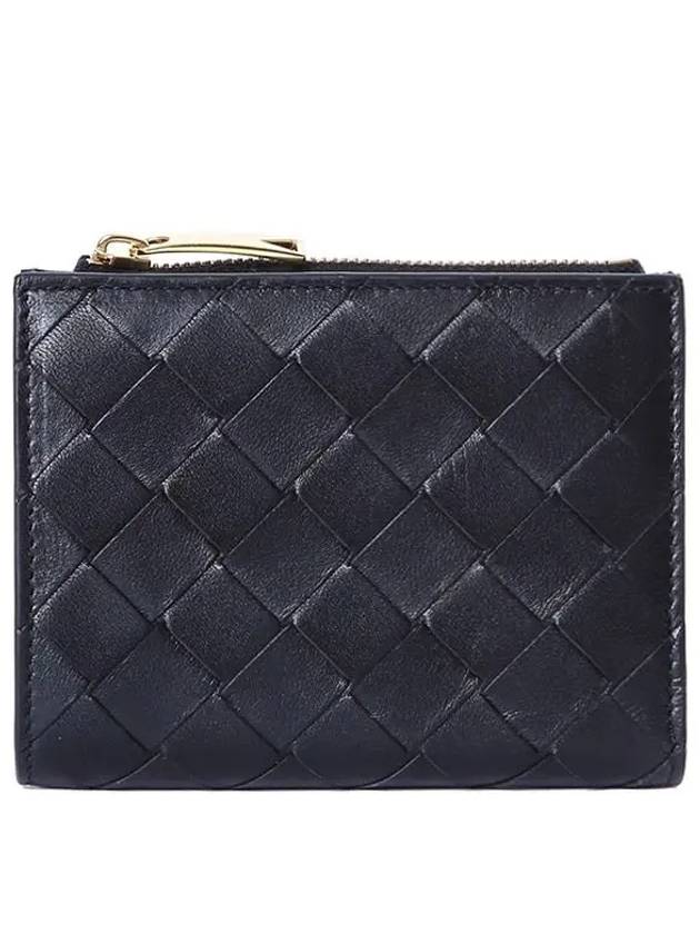 Intrecciato Zipper Small Half Wallet Black - BOTTEGA VENETA - BALAAN 2