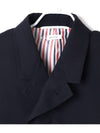 Men's Plain Weave 4 Bar Chesterfield Over Single Coat Dark Blue - THOM BROWNE - BALAAN 4